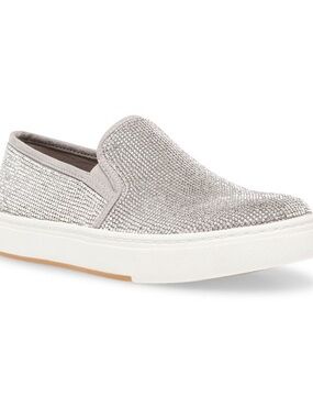 Steve Madden Silver Rhinestone Slip-On Sneakers